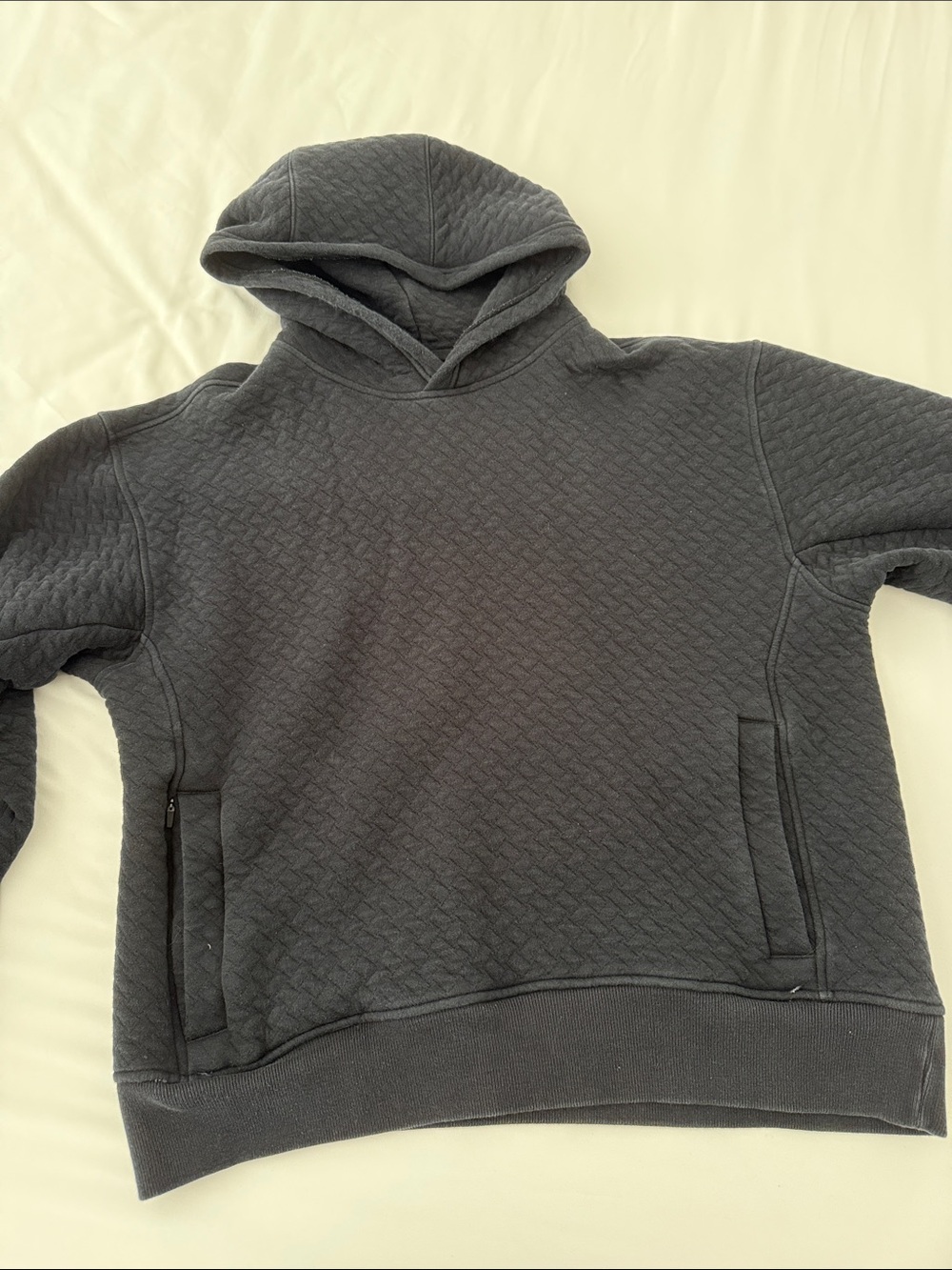 Abercrombie & Fitch Quilted Hooded Sweatshirt - Charcoal Gray